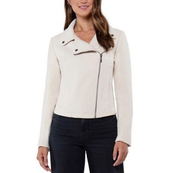 NWT Matty M Ladies' Knit Moto Jacket Tan (Natural) - Picture 1 of 3